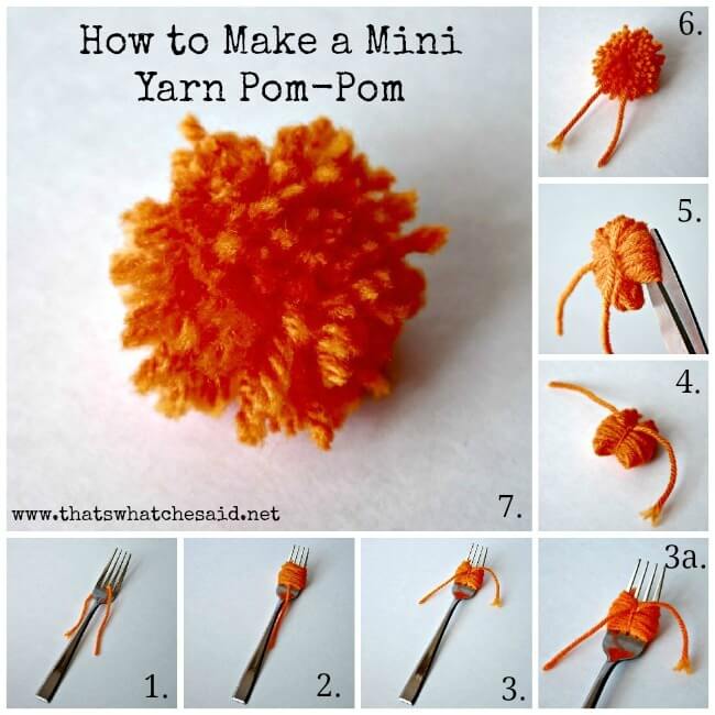 Yarn Pom Pom Easy For Beginners, Mini Yarn Pom Poms Super Easy