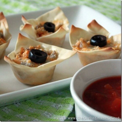 Sausage and Cheese Wonton Cups – That's What {Che} Said...