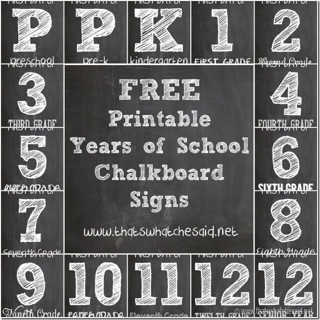 FREE Chalkboard First Day Of School Signs That s What Che Said 