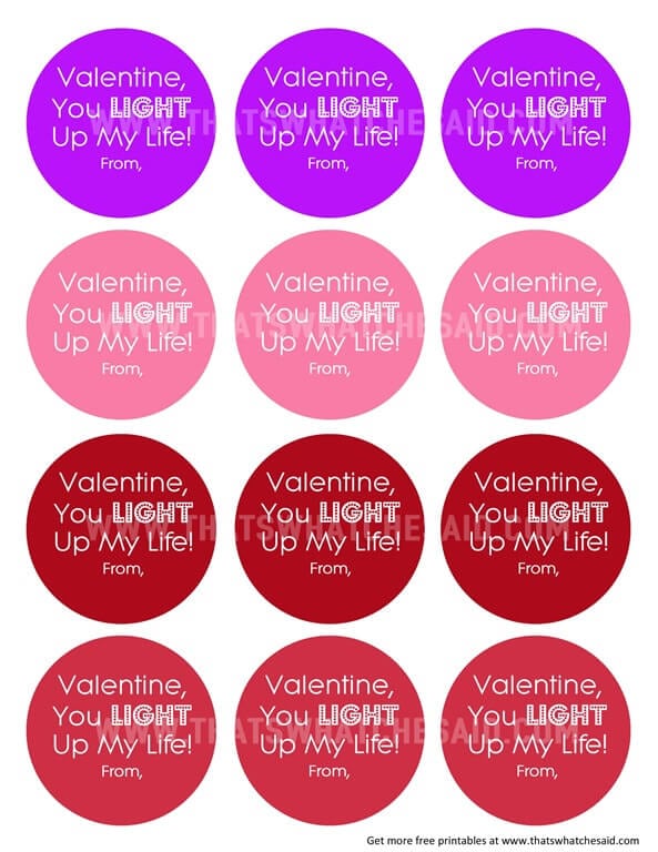 Glow Stick Valentine Printable That s What Che Said 