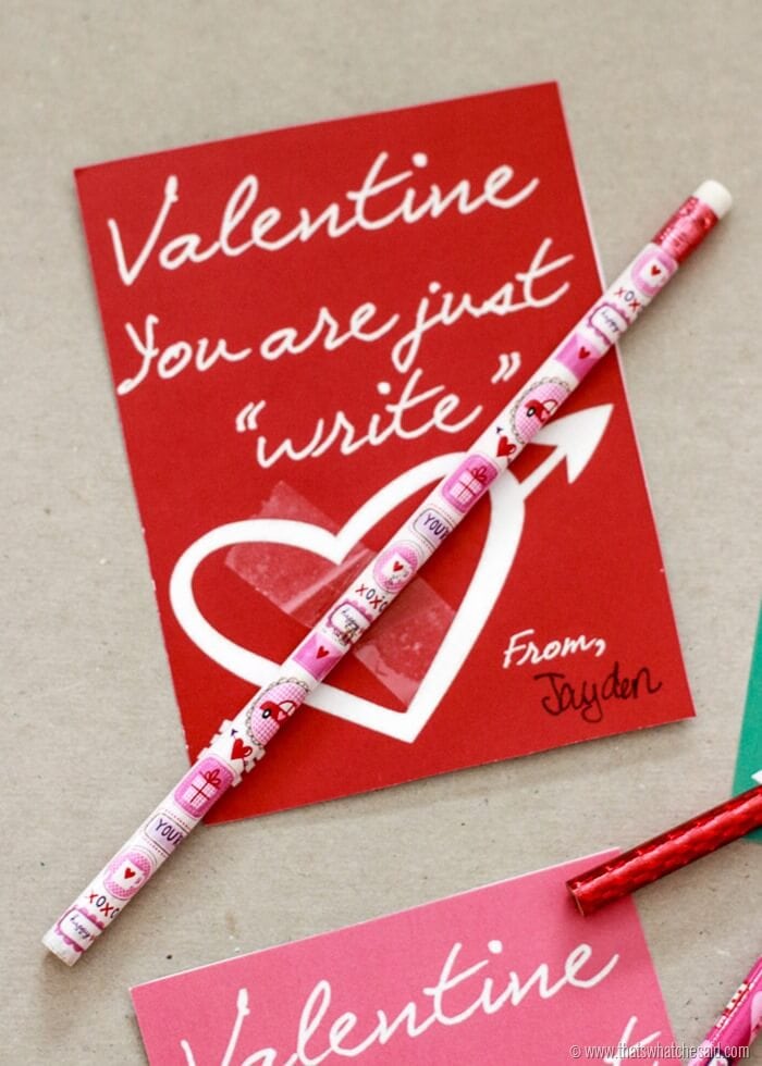 Easy No Candy Valentine: Valentine Pencils {with free printable} - Keeping  it Simple