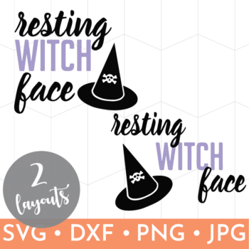 Vector drawing of Resting Witch Face SVG files