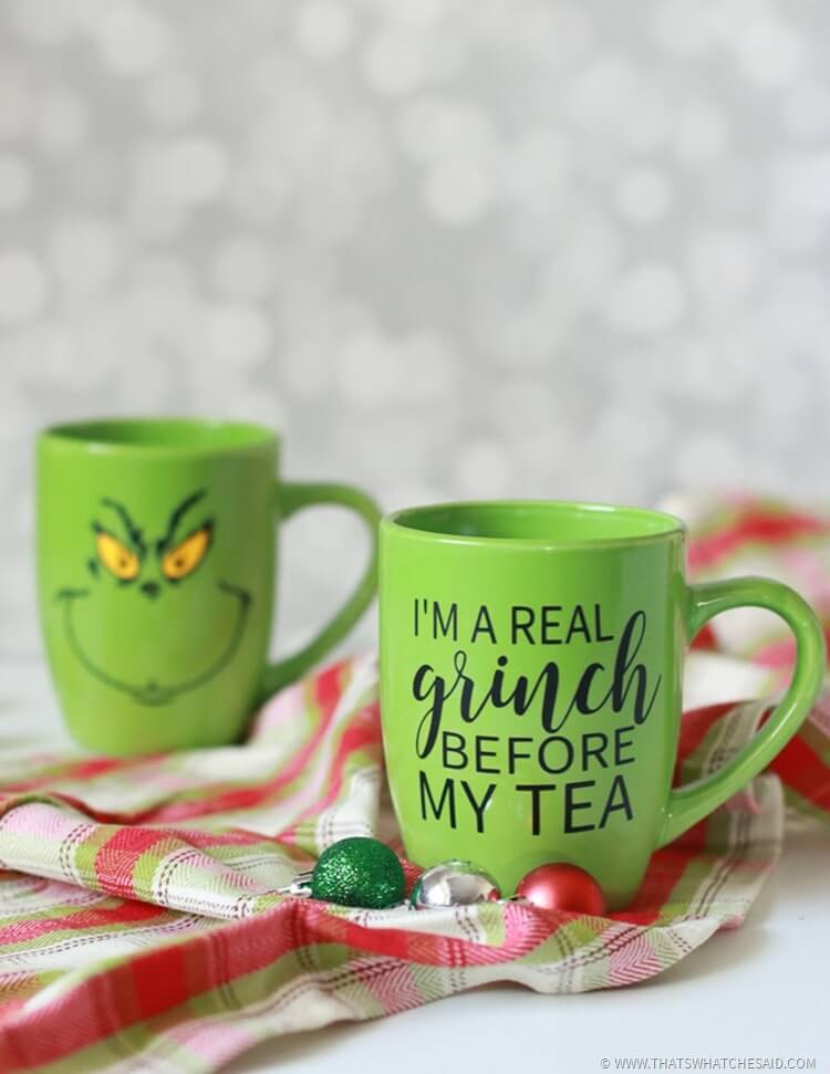 Grinch Coffee Mugs -3 Grinch Mug SVG Files - That's What {Che} Said...