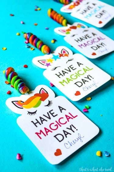 Unicorn Printable Valentine Cards – That's What {Che} Said...