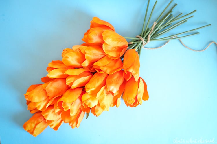 Carrot Easter Wreath with Faux Tulips - That's What {Che} Said...