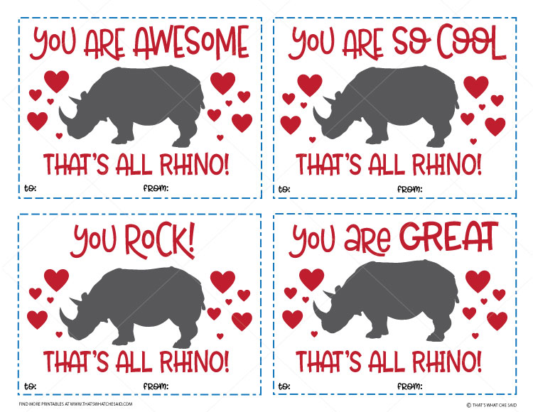 valentines day card rhino