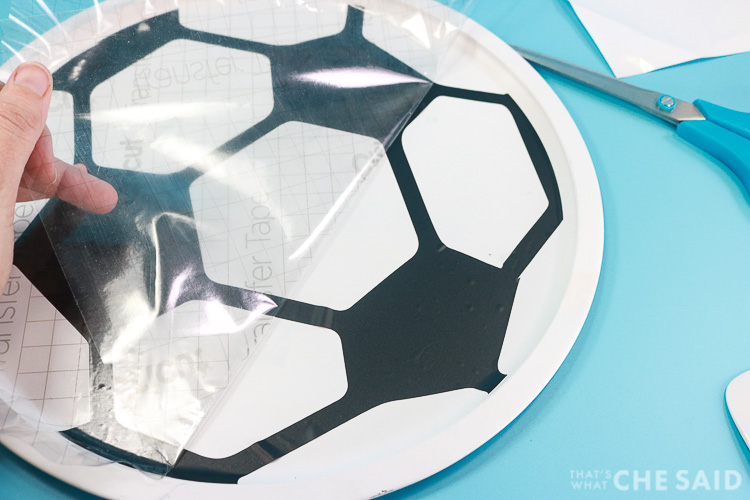 Removing Transfer Tape from soccer ball vinyl