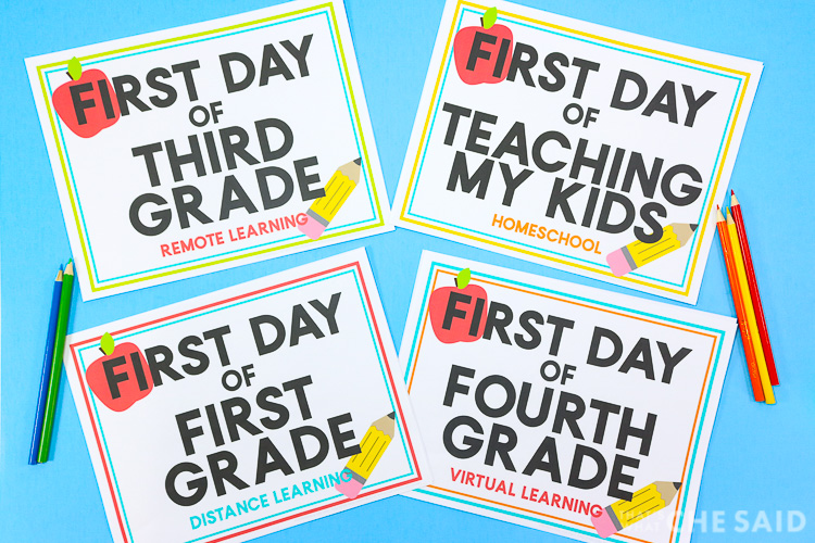 First Day of School Free Printables - Alternate Learning Options – That ...