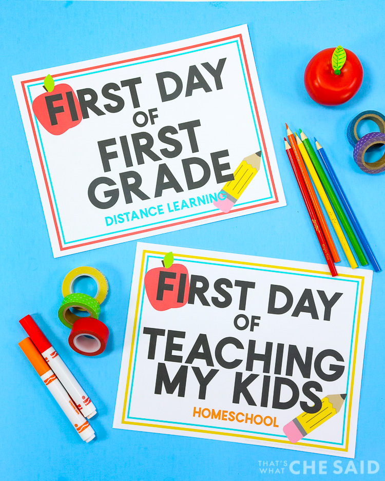 First Day of School Free Printables - Alternate Learning Options – That ...