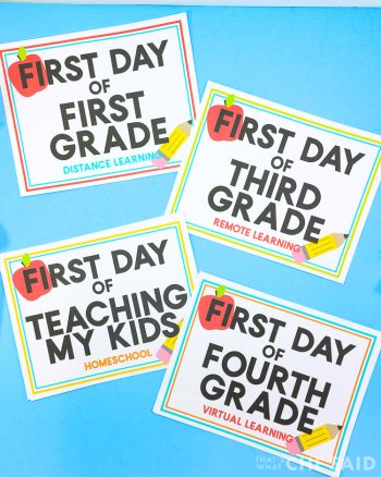 FREE Chalkboard First Day of School Signs – That's What {Che} Said...