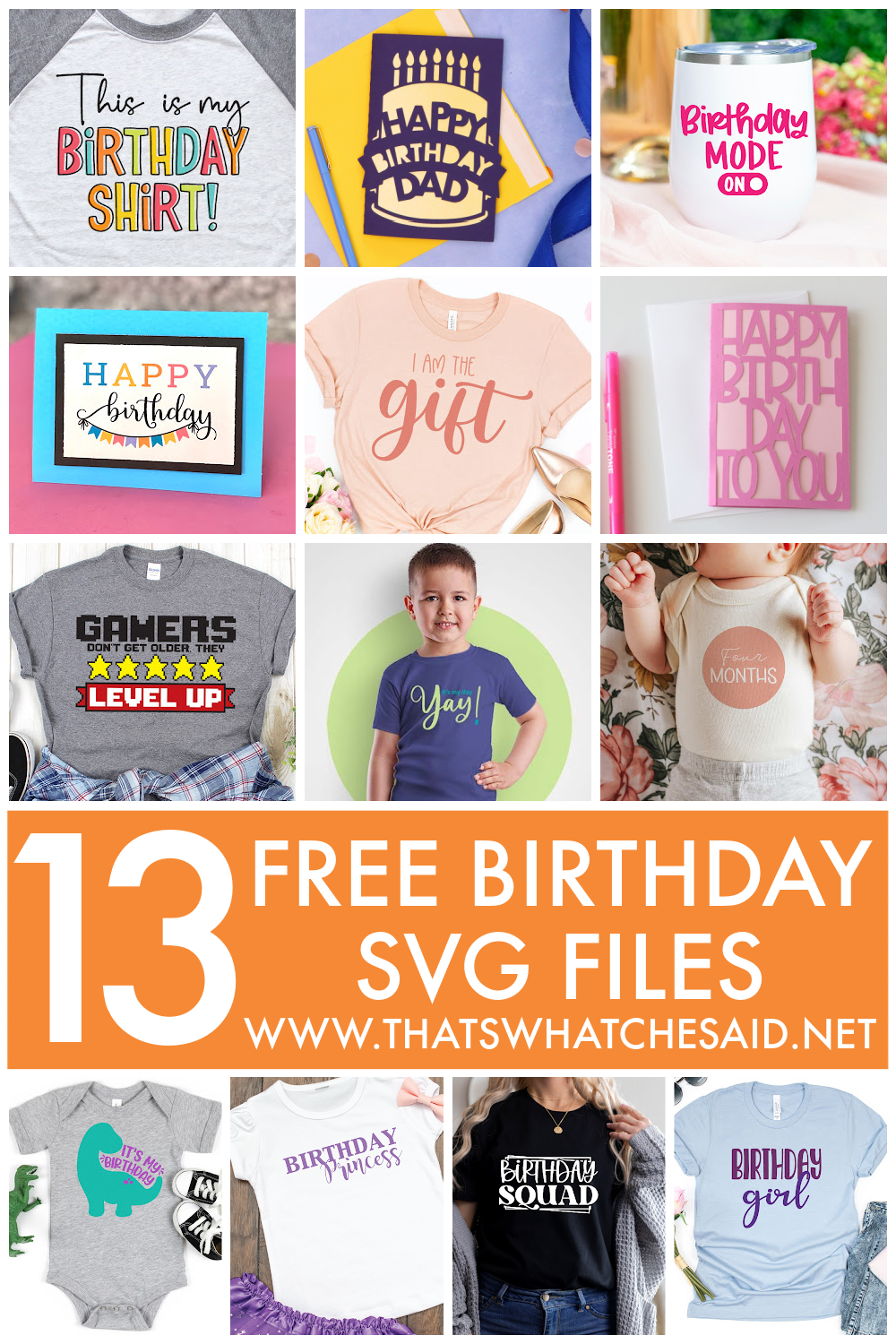 Birthday Shirt - 13 Free Birthday SVGs – That's What {Che} Said...