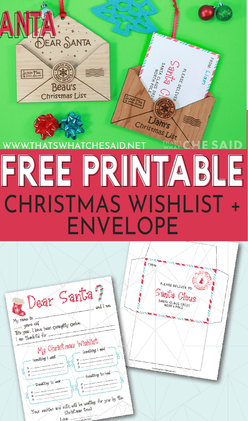 Printable Letter To Santa – That's What {Che} Said...