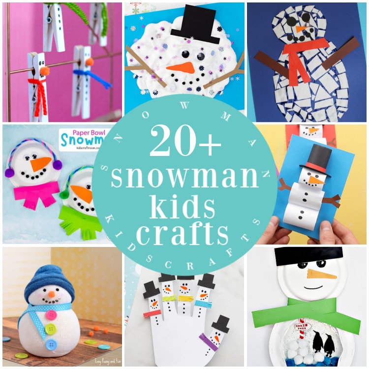 Paper Plate Snowman Craft - Winter Crafts for Kids - Easy Peasy and Fun