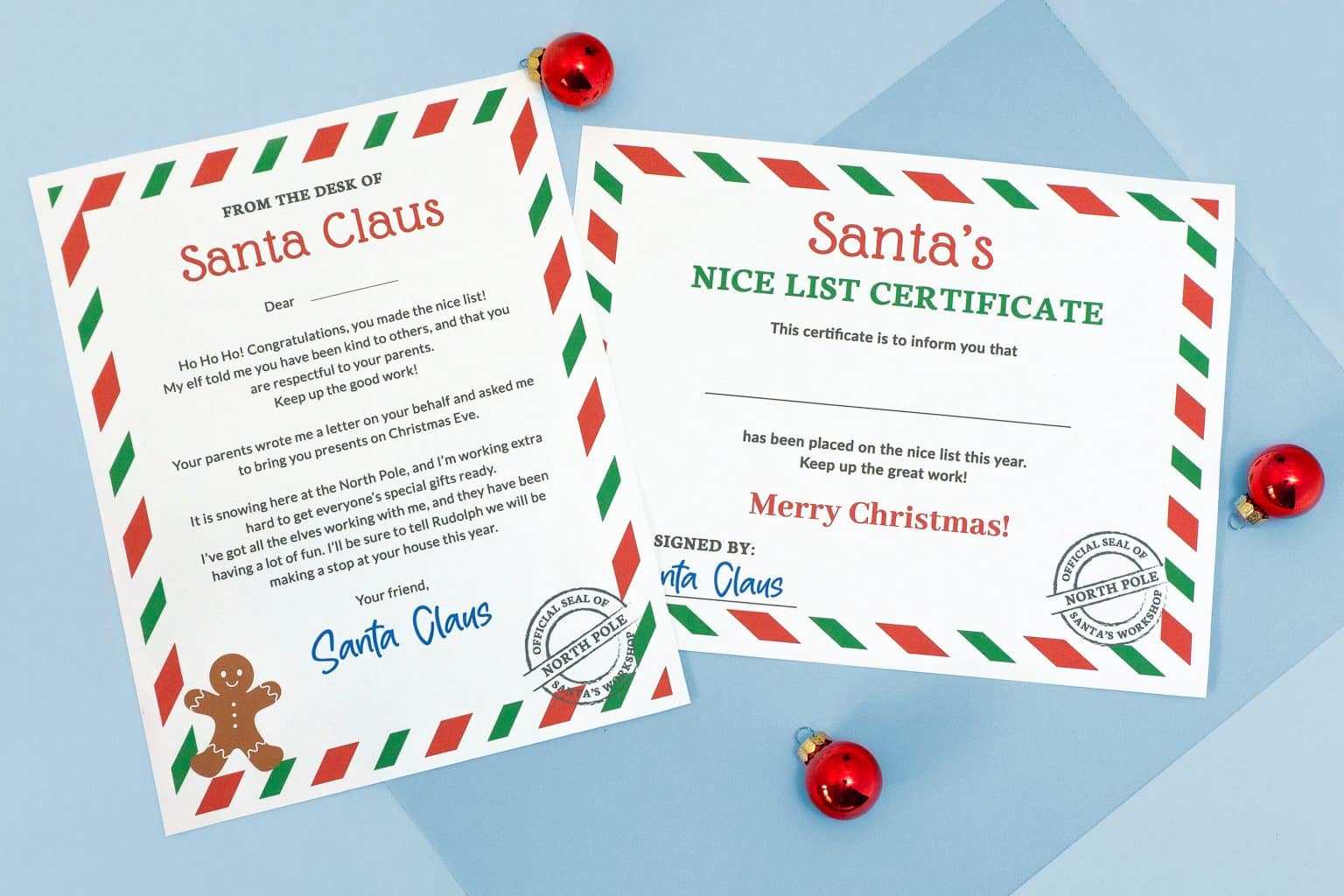 Santa's Nice List Certificate & Letter – That's What {Che} Said...