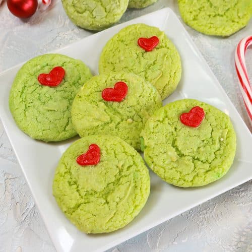 The Grinch Cookies (Cake Mix Recipe) - Nourish Plate