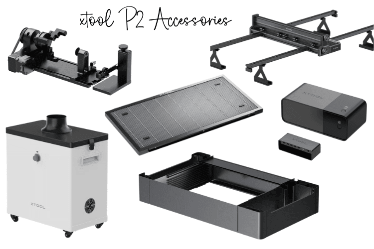 xTool P2 CO2 Laser - Accessories Overview 