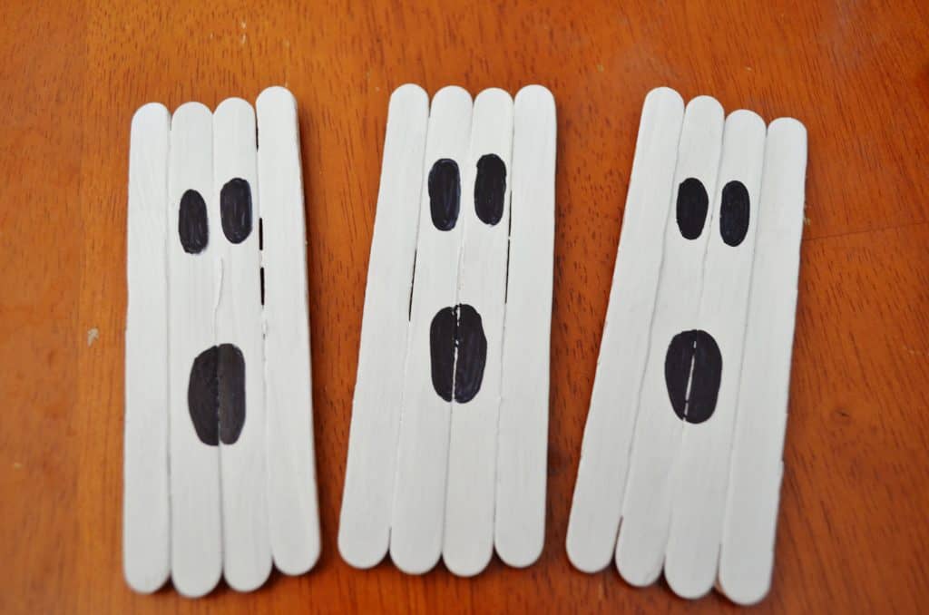 popsicle stick ghosts