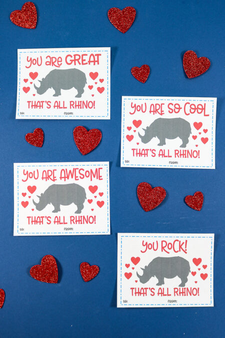 Rhino Printable Valentine's Day Card