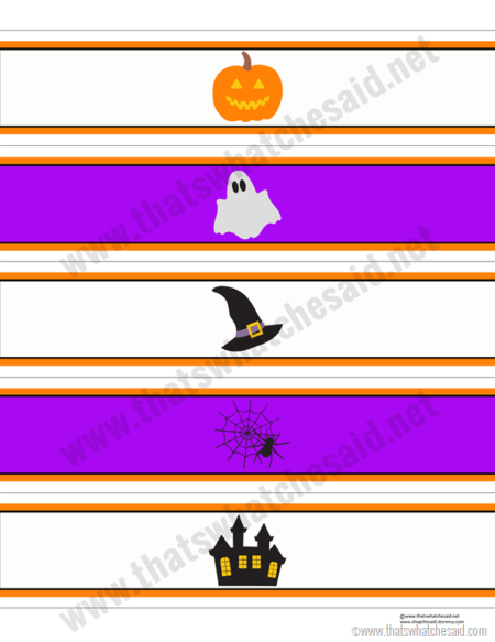 Printable Halloween Water Bottle Labels