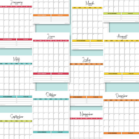 2024 Printable Monthly Calendar - Vertical