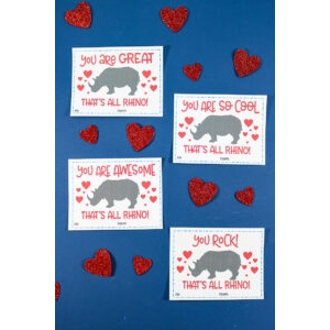 Rhino Printable Valentine's Day Card