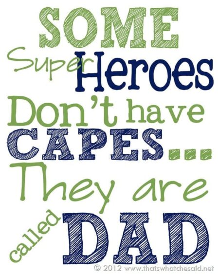 Superhero Father's Day Printable