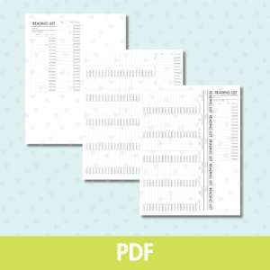 Reading Log Bookmark PDF
