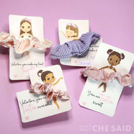 Ballerina with Scrunchie Tutu Valentines