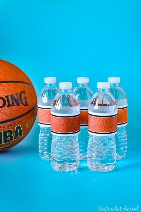 Basketball Water Bottle Labels